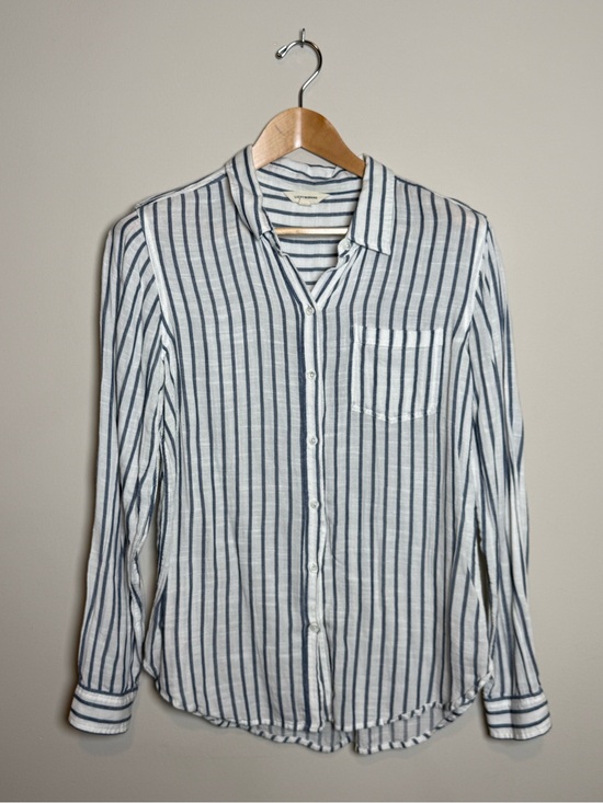 Lucky Brand Tops - Lucky Brand Striped Button Front Shirt Blue White Size Medium